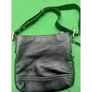 Genuine vintage COACH 1415 black leather Legacy slim tassel purse shoulder bag